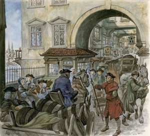 Trafik på Old London Bridge af Peter Jackson
