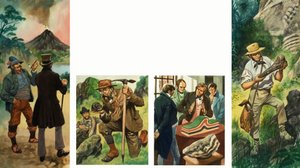 Uidentificeret sekvens af illustrationer, der viser geologisk udforskning af Peter Jackson