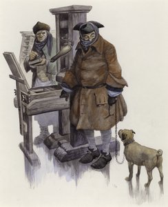 William Hogarth, den 16. februar 1740 på Frost Fair ved Themsen af Peter Jackson