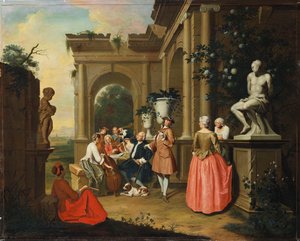 En koncert ved en portik, 1739 af Peter Jacob Horemans