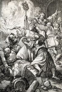 Græsk uafhængighedskrig: Den tredje af Missolonghi mellem det osmanniske imperium og de græske oprørere, fra 15. april 1825 til 10. april 1826: Mange af grækerne dræbte sig selv ved at sprænge sig selv med krutt snarere end overgivelse efter fejlen E af Peter Johann Nepomuck Geiger
