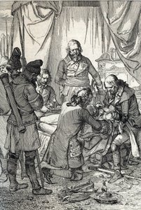 Kosciuszko-opstand: Polske hjerter Tadeusz Kosciuszko (1746-1817) såret i slaget ved Maciejowice mod russerne af Peter Johann Nepomuck Geiger