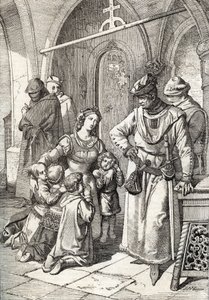 Mordet på den adelige dame Ines de Castro (1320-1355), anden hustru til Peter I (Pedro I) af Portugal i klostret Santa Clara de Coimbra, Portugal 1355 (Hustru til kong Peter I af Portugal Ines Castros mord i klostret af Santa Clara i Co