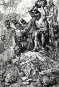 Posen fra Rom (Italien), i 410, taget fra byen og plyndret af vestgoterne ledet af Alarik (370-410) (Rom plyndret af vestgoterne ledet af Alarik I i 410, under kejser Honorius