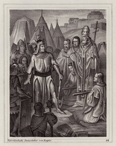 Grundlæggelsen af Venedig i det 5. århundrede (kobberstik)