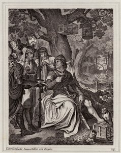 Henry the Fowler modtager nyheden om, at han er konge af Østfrankrig, 919 (kobberstik) af Peter Johann Nepomuk Geiger