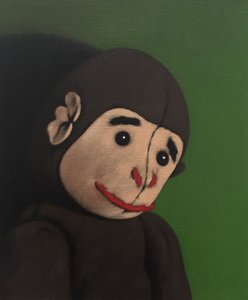 Monkey Portrait on Green, 2005 af Peter Jones