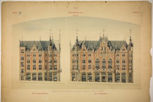 Rathskeller ny bygning, Halle (Saale), Sachsen-Anhalt, Tyskland, Elevations