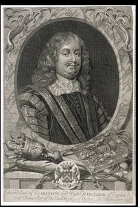 Edward Hyde, 1. jarl af Clarendon (1609-74), graveret af M. Burg af Peter Lely