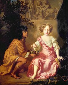 Lady Charlotte Fitzroy (1664-1719), senere grevinde af Lichfield (olie på lærred)