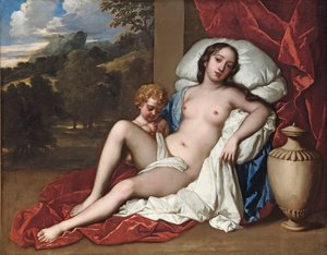 Portræt af en ung kvinde og barn, som Venus og Amor