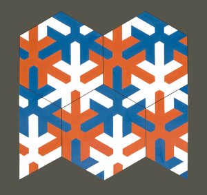 Hexagonal skabelon, 2007 (akryl på papir) af Peter McClure