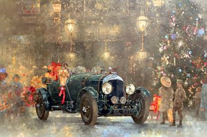 Christmas Bentley (olie på lærred)