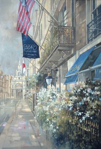 Flemings Hotel, Half Moon Street, London (olie på lærred) af Peter Miller