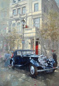 Phantom II into Queens Gate Mews (olie på lærred) af Peter Miller