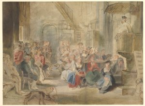En prædiken i en landsbykirke, ca. 1630 af Peter Paul Rubens