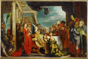 Alboin og Rosamunde (maleri på lærred) af Peter Paul Rubens