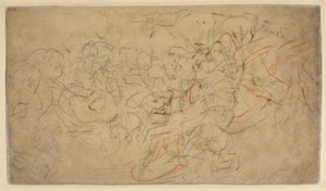 Slaget mellem rytterne (bagsiden) af Peter Paul Rubens