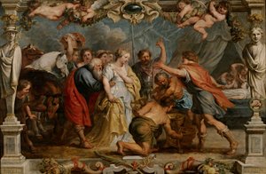Briseis gengivet til Achilleus af Peter Paul Rubens