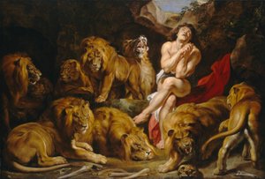 Daniel and the Lions Hule, ca. 1615 (olie på lærred) af Peter Paul Rubens