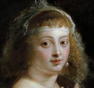 Detalje af Helene Fourment i en pelskappe af Peter Paul Rubens