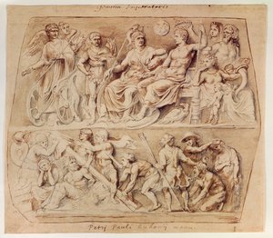Tegning af Gemma Augustea (pen og blæk og blyant på papir) af Peter Paul Rubens