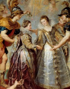 Udveksling af de to prinsesser af Frankrig og Spanien på Bidassoa-floden i Hendaye, 9/11/1615 Allegorisk fremstilling af ægteskabet mellem Anne af Østrig og Ludvig XIII på den ene side mellem Isabella af Frankrig (1602-1644) og Filip IV på den anden af Peter Paul Rubens