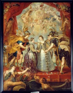 Udveksling af de to prinsesser af Frankrig og Spanien på Bidassoa-floden i Hendaye, 9/11/1615 Allegorisk fremstilling af ægteskabet mellem Anne af Østrig og Ludvig XIII på den ene side mellem Isabella af Frankrig (1602-1644) og Filip IV på den anden af Peter Paul Rubens