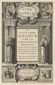 Frontispice til "Lives of the Fathers" af Heribert Rosweyde, graveret af Theodor Galle af Peter Paul Rubens
