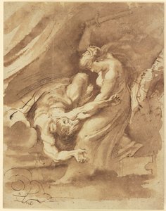 Judith halshugger Holofernes, ca. 1609-10 (blæk og tusch på papir) af Peter Paul Rubens