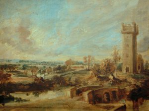 Landskab med et tårn af Peter Paul Rubens