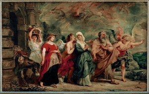 Lot og hans familie forlader Sodoma af Peter Paul Rubens