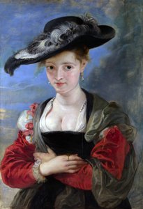 Portræt af Susanna Lunden (?) (Stråhatten) c.1622-5 (olie på panel) af Peter Paul Rubens