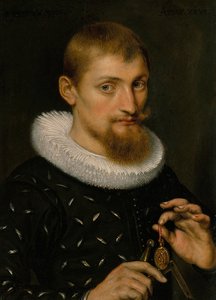 Portræt af en mand, muligvis en arkitekt eller geograf, 1597 (olie på kobber)