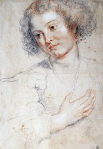 Portræt af en kvinde (Undersøgelse til et portræt af Sankt Apollonia) (tegning af Peter Paul Rubens