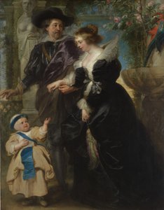Rubens, hans kone Helena Fourment 1614-1673, og deres søn Frans 1633-1678, ca. 1635. af Peter Paul Rubens