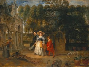 Rubens sammen med sin anden kone i haven af Peter Paul Rubens