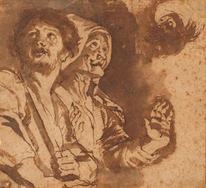Studie til et billede af hyrdernes tilbedelse af Peter Paul Rubens