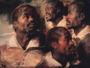 Studier af hovedet af en sort (olie på lærred) af Peter Paul Rubens
