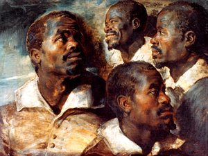Studier af hovedet af en sort, 1600-tallet af Peter Paul Rubens