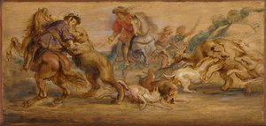 Studie til "The Bear Hunt" (til Alcázar, Madrid) af Peter Paul Rubens