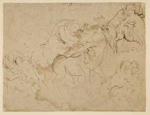 Studie af mandlige figurer og kvindelige kentaurer (Centaurides) (verso) af Peter Paul Rubens
