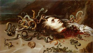 Tete de Meduse - Leder af Medusa - Pieter Paul Rubens (1577-1640). Olie på lærred, ca. 1617-1618. Mål: 68,5x118 cm. Kunsthistorisk museum, Vienne af Peter Paul Rubens
