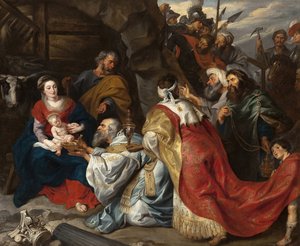 Magiernes tilbedelse - Pieter Paul Rubens (1577-1640). Olie på lærred, ca. 1620. Mål : 235x277,5 cm. Statens Eremitage, St. Petersborg