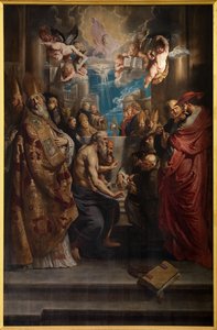 The Dispute of the Holy Sacrament, ca. 1609 (olie på panel) af Peter Paul Rubens