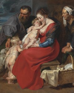 Den hellige familie med de hellige Elizabeth og Johannes Døberen, ca. 1615 af Peter Paul Rubens