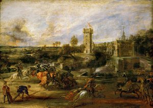 The Tournament (olie på træ) af Peter Paul Rubens