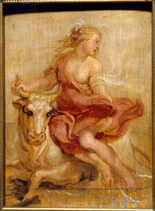 Bortførelsen af Europa Blodtegning af Pierre Paul (Pierre-Paul) Rubens (eller Peter Paul eller Petrus Paulus) (1577-1640) Søn. 0,18x0,13 m Madrid Prado Museum af Peter Paul Rubens