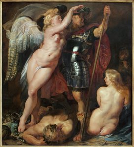 Heltenes kroning. Maleri af Peter (Pieter) Paul Rubens (1577-1640), olie på lærred, ca. 1622. Flamsk kunst 1600-tallet. München, Alte Pinakothek (Tyskland). af Peter Paul Rubens