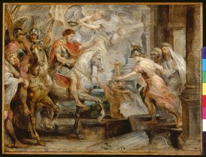 Konstantins triumferende indtog i Rom (olie på træ) af Peter Paul Rubens